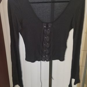 Black cotton stretch top